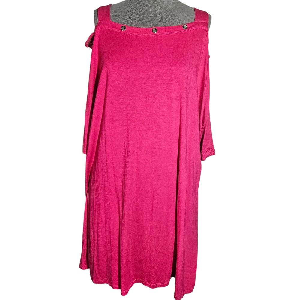 Pink Open Shoulder Sleeve Tee Size 22 24